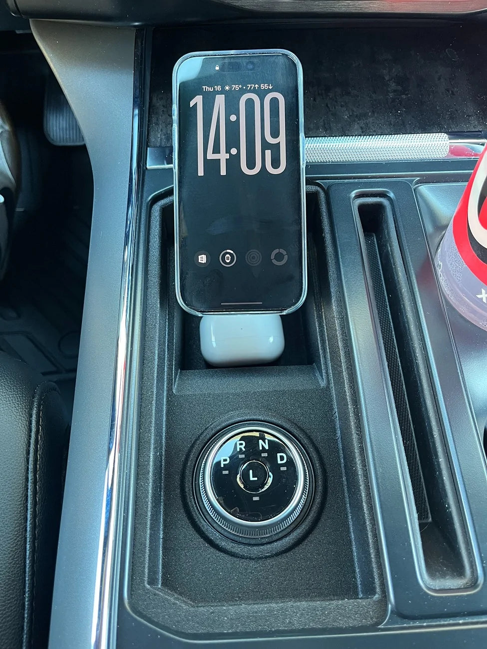 2022+ Ford F-150 Lightning Rotary Shifter Conversion - Shift Lever Delete - AMPS Mount with 17mm ball and Cubby
