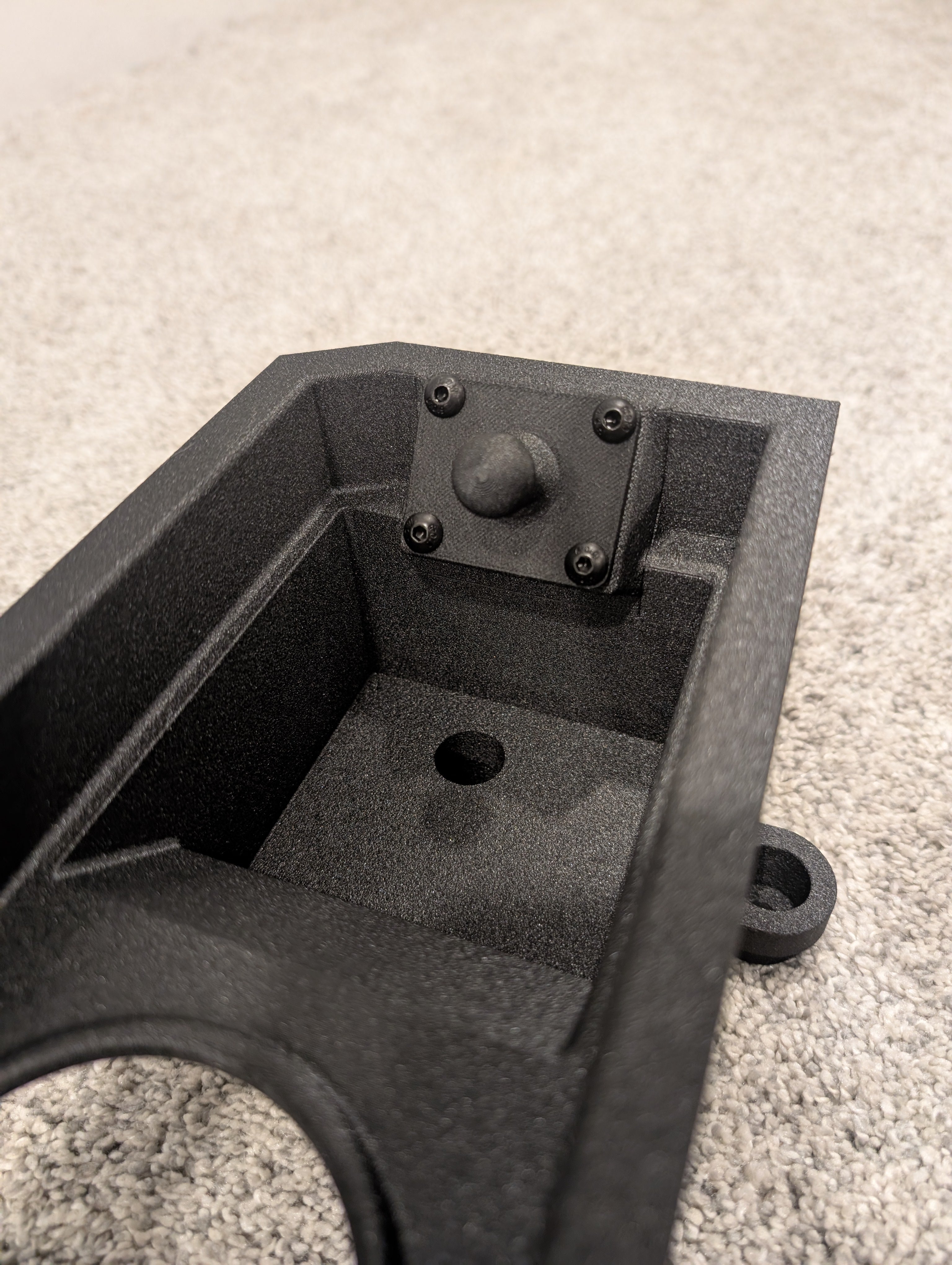 2022+ Ford F-150 Lightning Rotary Shifter Conversion - Shift Lever Delete - AMPS Mount with 17mm ball and Cubby