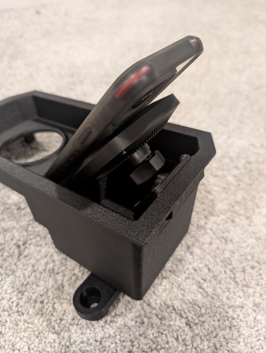 2022+ Ford F-150 Lightning Rotary Shifter Conversion - Shift Lever Delete - AMPS Mount with 17mm ball and Cubby